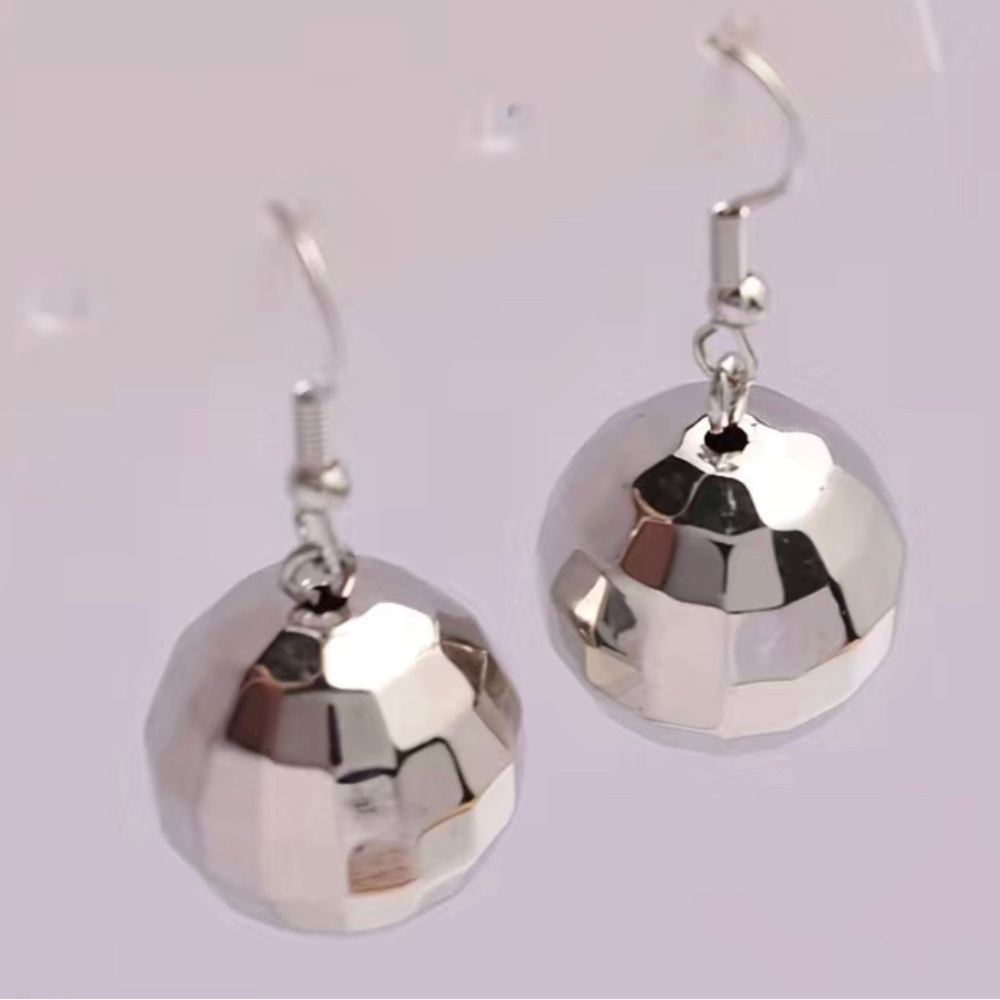 Disco Mirror Ball Drop Earrings